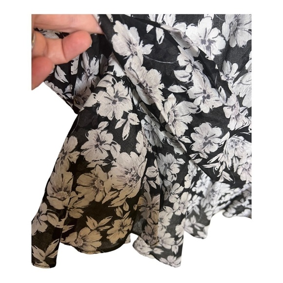 NWT Alex Marie “Suzy” Black Floral Cinched Waist Dress – 100% Cotton – Size 10 - Picture 15 of 16